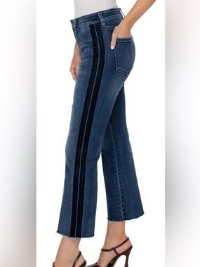 Liverpool Los Angeles Hannah Crop Flare with Velvet Trim | Size 2/26